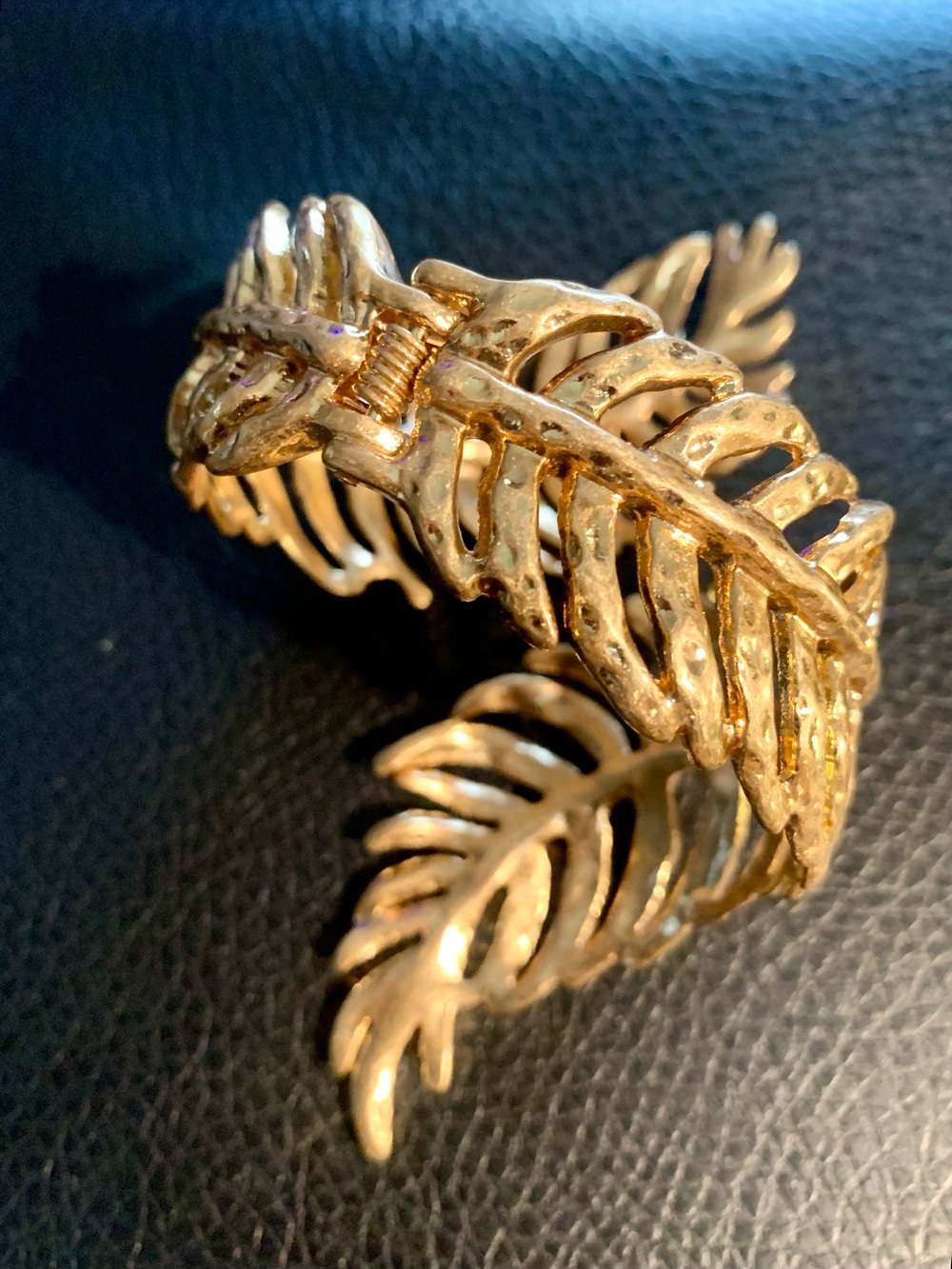 Zara Gold Leaf Open Cuff Bracelet